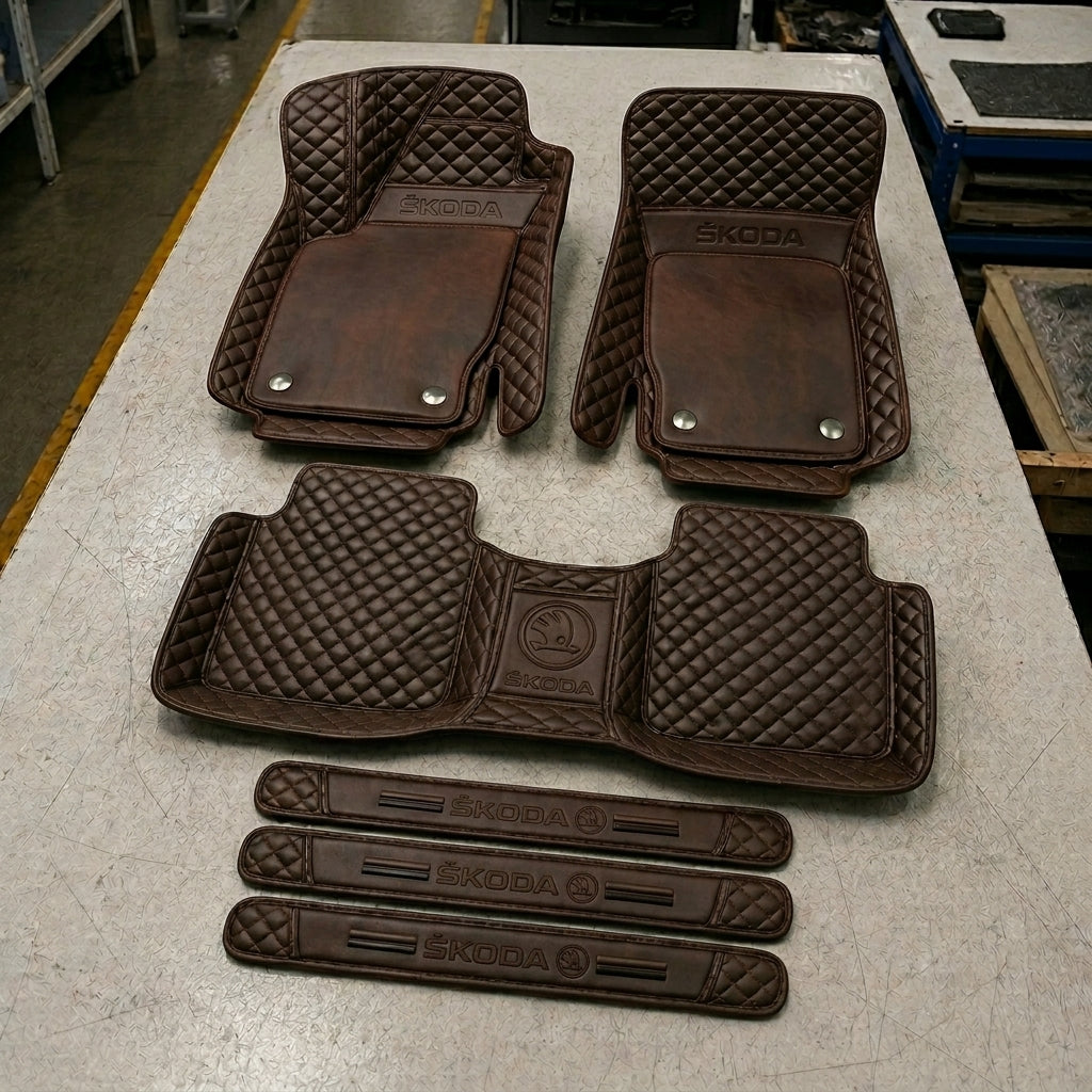 Set de Covorașe Auto Premium din Piele Ecologică — Protecție Elegantă pentru Mașina Ta